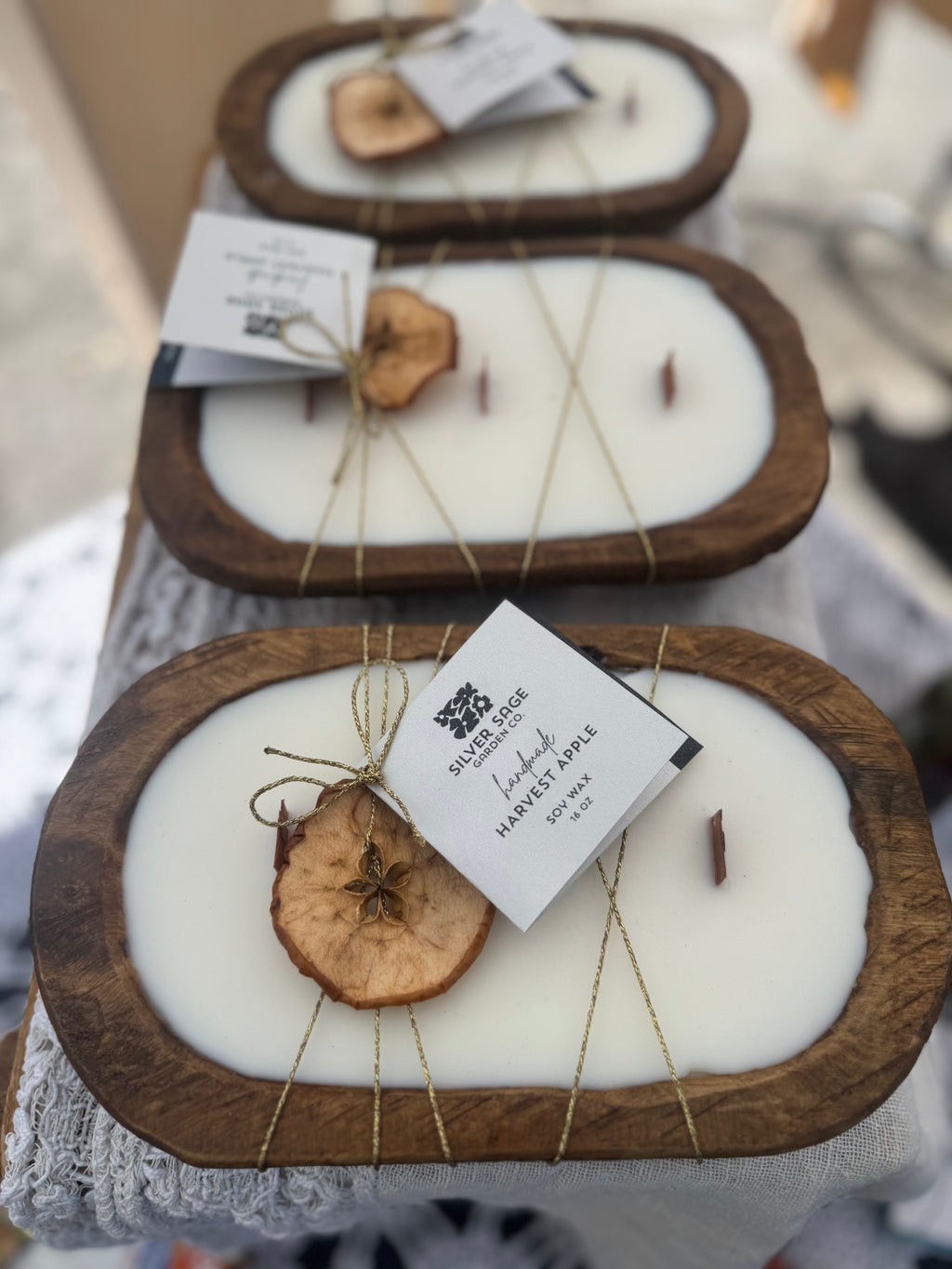 Harvest Apple dough bowl candle