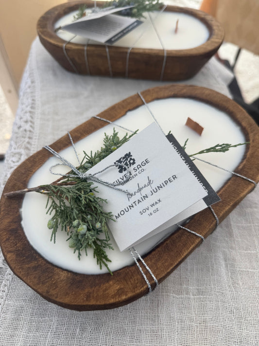 Dough Bowl Candle, Scent: Mountain Juniper ~16oz