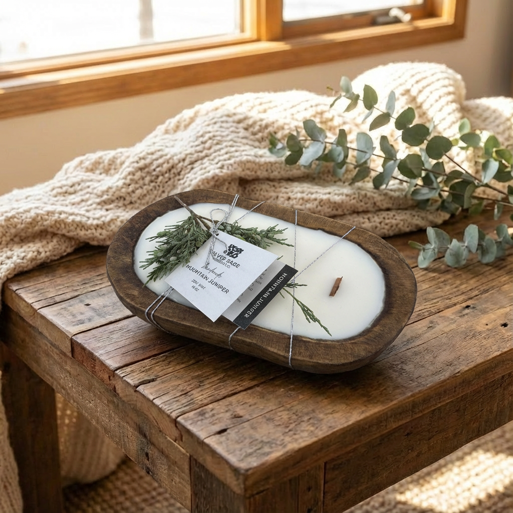 Dough Bowl Candle, Scent: Mountain Juniper ~16oz