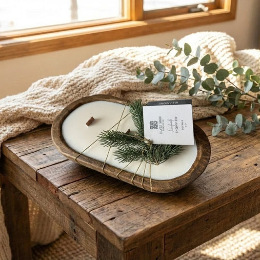 Dough Bowl Candle, Scent: Snowy Fir ~16oz